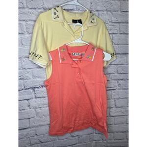 KT Golf & York Harbor Vintage Women's Golf Shirts Bundle of 2, Embroidered MED